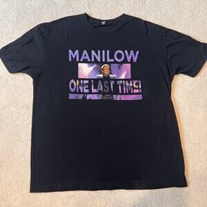 Barry Manilow One Last Time 2016 Tour Shirt Mens XL Black Double Sided
